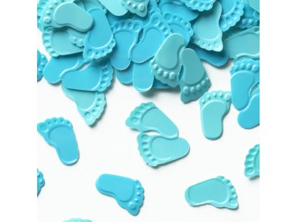 Dekorační konfety na stůl Baby Feet modré