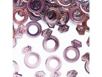 Konfety Svatební prstýnky Rose-gold