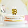 Narozeninová dortová svíčka zlatá číslo 18