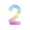 Narozeninová svíčka Duhová číslo 2