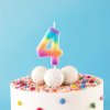 Narozeninová svíčka Duhová číslo 4