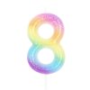 Narozeninová svíčka Duhová číslo 8