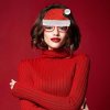 Vánoční party brýle Santova čepice