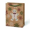 Dárková vánoční taška střední Kraft mix