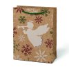Dárková vánoční taška střední Kraft mix