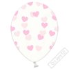 Latexový balónek se srdíčky Crystal Pinky