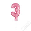 Nafukovací balónek na dort číslo 3 růžový
