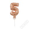 Nafukovací balónek na dort číslo 5 Rose-gold