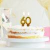 Narozeninová dortová svíčka zlatá číslo 60