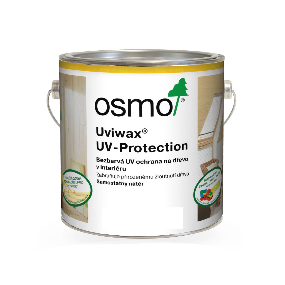 Fotografie OSMO Uviwax UV protection Velikost balení: 2,50 l, Odstín: 7200 bezbarvý hedvábný polomat