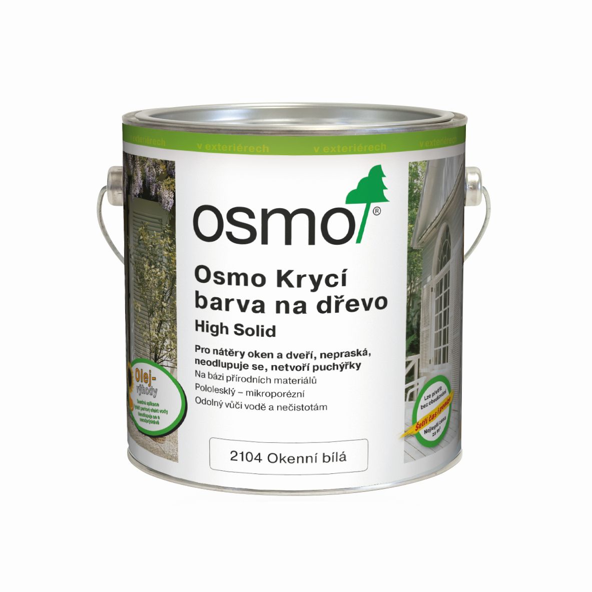 OSMO Krycí barva na dřevo 2104 Bílá na okna Velikost balení: 0,125 l