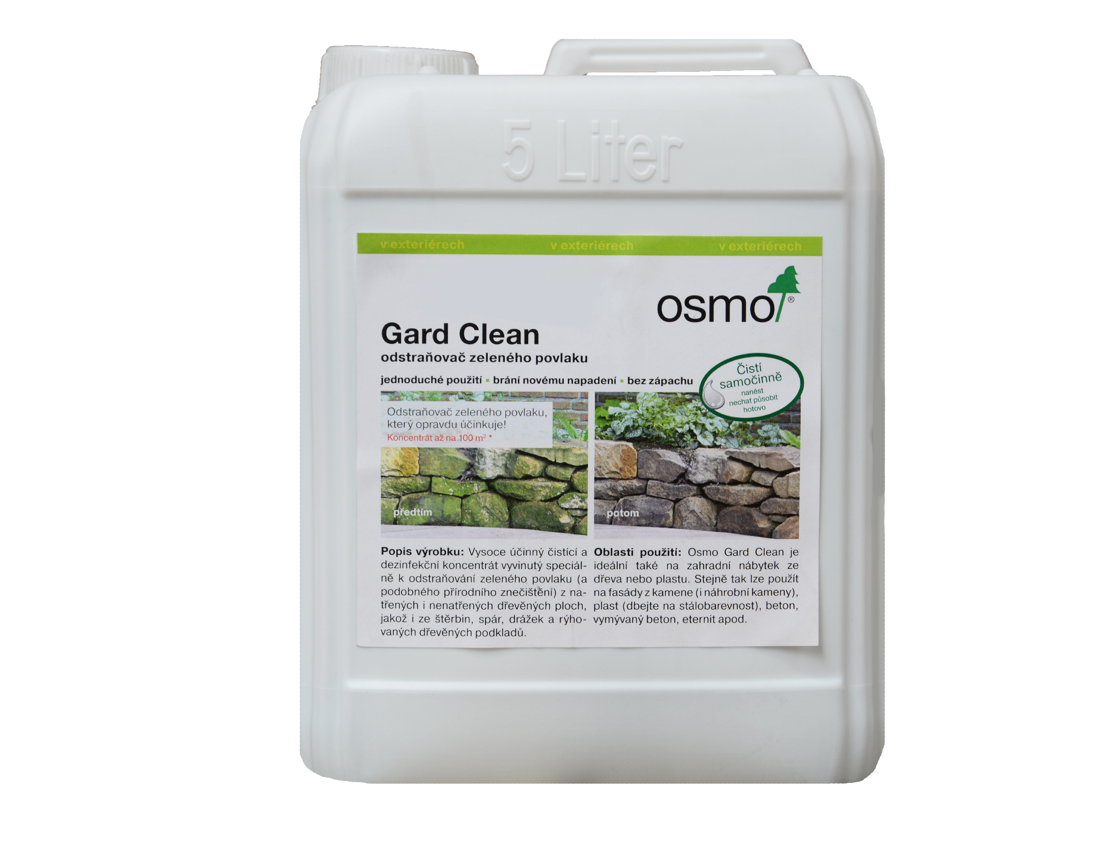 Fotografie OSMO Gard Clean odstraňovač zeleného povlaku 6606 Velikost balení: 1,0 l