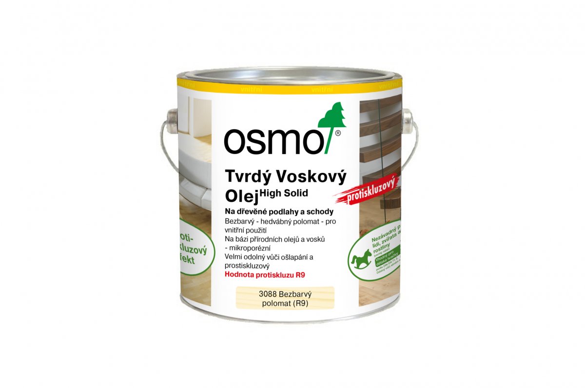 OSMO Tvrdý voskový olej protiskluzový Odstín: 3089 bezbarvý polomat extra R11, Velikost balení: 0,75 l