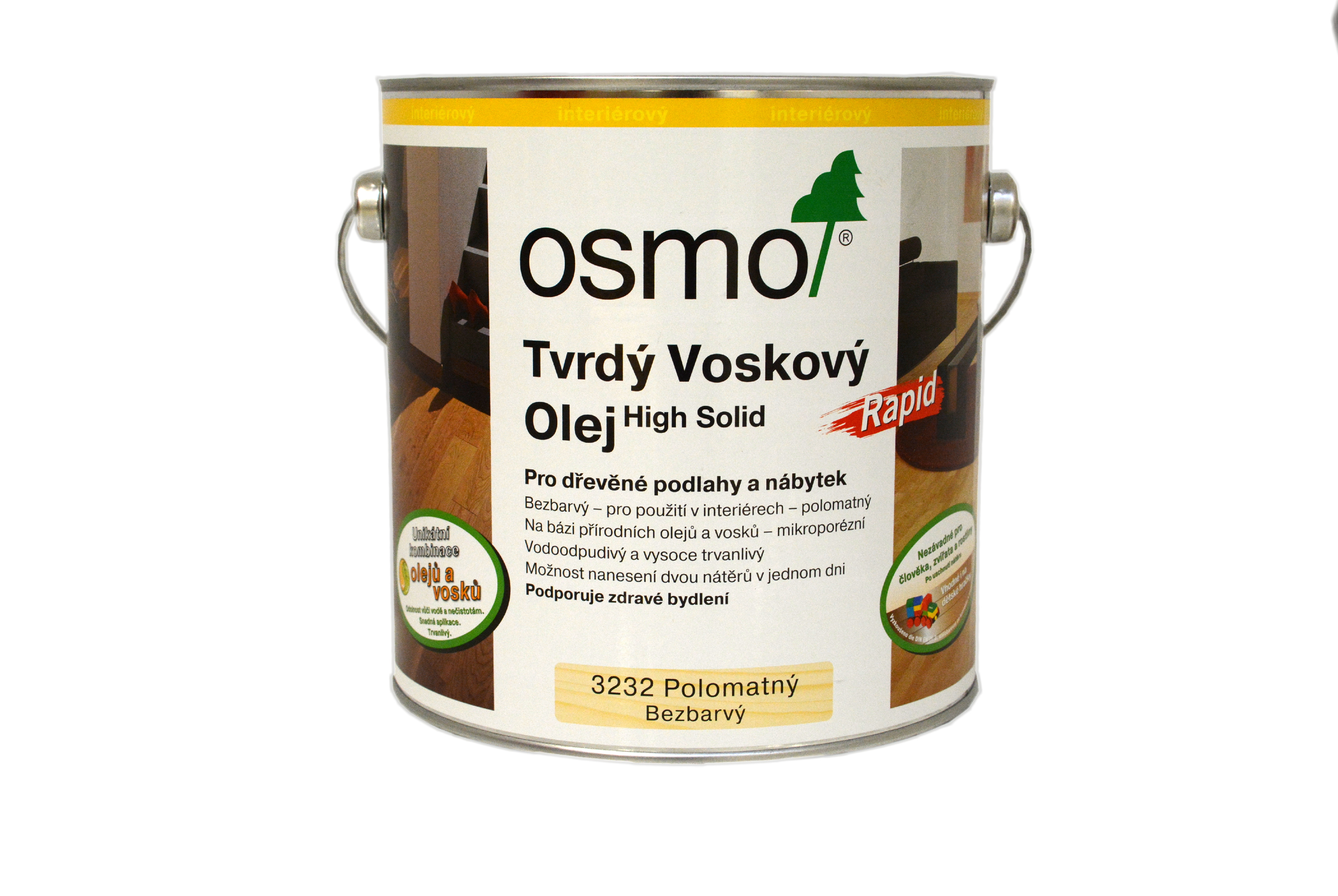 Fotografie OSMO Tvrdý voskový olej RAPID Velikost balení: 10,00 l, Odstín: 3232 bezbarvý hedvábný polomat