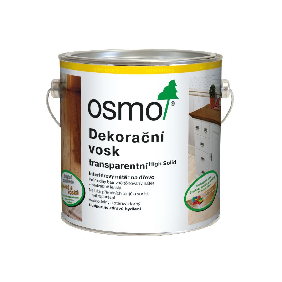Fotografie OSMO Dekorační vosk transparentní Velikost balení: 0,375 l, Odstín: 3161 ebenové dřevo