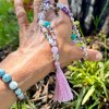 Japa mala - meditace (Měsíční kámen, Kunzit, Amazonit, Ametyst...)