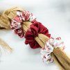 Scrunchie  Severské Vánoce Červené  Satin