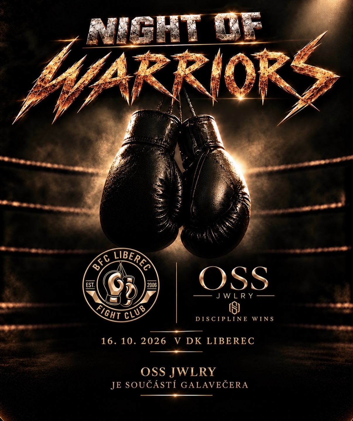 OSS JWLRY se vrací do Liberce! Budeme součástí galavečera Night of Warriors