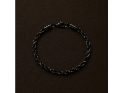 UNISEX ČERNÝ NÁRAMEK ROPE