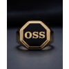 PÁNSKÝ OCELOVÝ PRSTEN OSS - ZLACENÁ OCEL