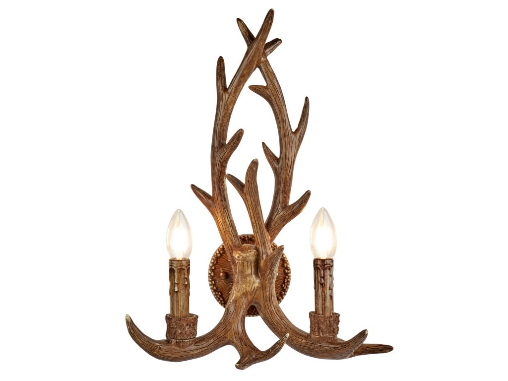 Rustikální nástěnné svítidlo STAG 6412-2BR