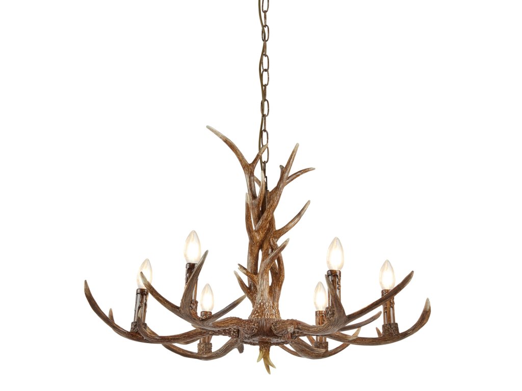 Lustr z umělého paroží STAG 6416-6BR