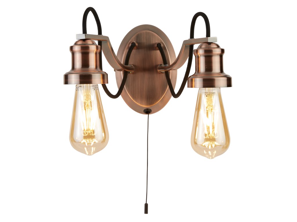 Vintage svítidlo na stěnu Searchlight OLIVIA 1062-2CU