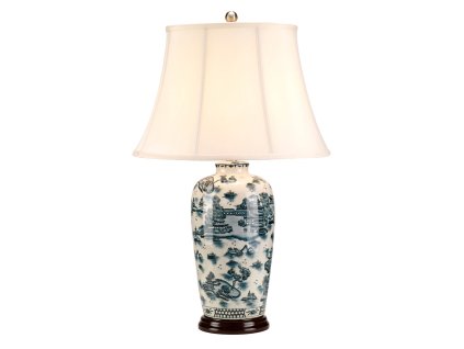 Čínská keramická lampa Elstead BLUE TRAD