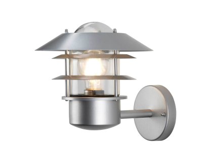 Nástěnná venkovní lampa na zahradu Elstead HELSINGOR/stříbrná