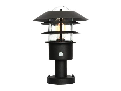 Nízká venkovní lampa s čidlem Elstead HELSINGOR/černá/30 cm
