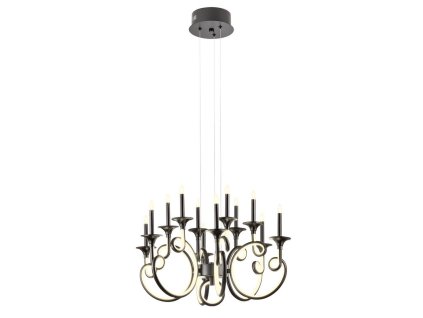 Luxusní černý LED lustr Incanti CHATEAU 69W