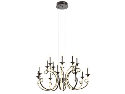 Luxusní černý LED lustr Incanti CHATEAU 119W