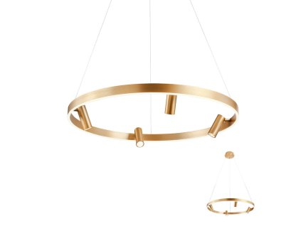 Redo SUMMMIT zlatý závěsný lustr s bodovkami/LED 53W