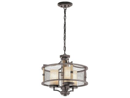 Luxusní rustikální lustr AHRENDALE Ø 45 cm/3x E27