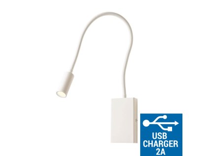 Čtecí LED lampička k posteli Redo WALLIE/USB port