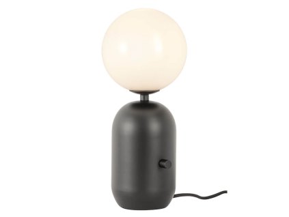 Černá stolní lampa do ložnice HELIOS 40 cm