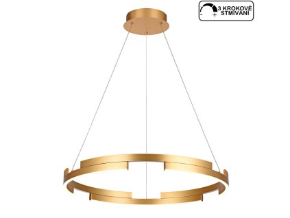 Zlaté kruhové světlo na lanku Redo 01-3172 CASTLE/  průměr 60 cm/ LED 36W