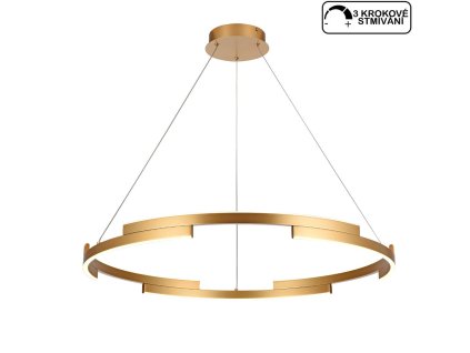 Zlatý LED lustr na lanku Redo 01-3175 Castle/ průměr 80 cm
