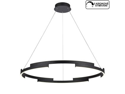 Černé stmívatelné LED světlo Redo CASTLE 01-3176/ LED 45W/ průměr 80 cm