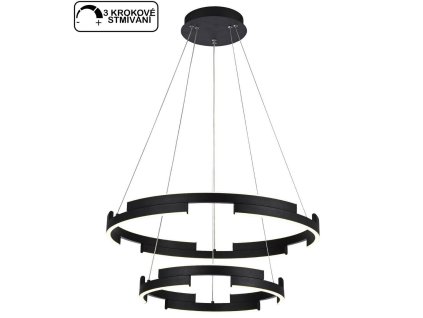 Černý designový lustr Redo 01-3179 CASTLE/  průměr 60 cm/ LED 60W