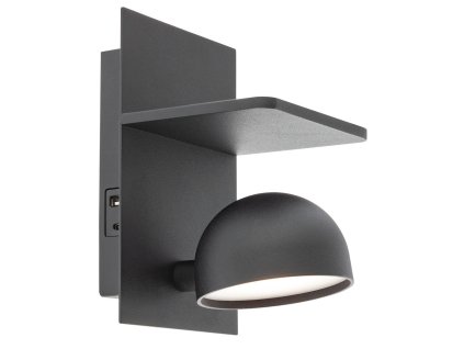LED černé nástěnné svítidlo k posteli s USB SEIBI 01-3492