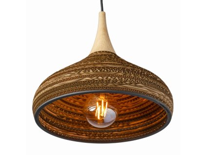 Papírový lustr Cardboard CONE M WOOD/31 cm/1x E27