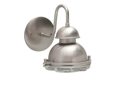 Retro mosazná nástěnná lampa NAUTILUS 560/matný nikl/IP64/1xE27