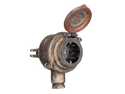 Venkovní vintage zásuvka na zeď IP54 16A/cínová patina