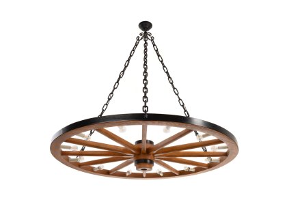 Dřevěný lustr BESEDA 130 cm/tmavý dub/12x E14