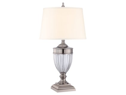 Quoizel DENISSON PN velká stolní lampa 80 cm/leštěný nikl/1xE27