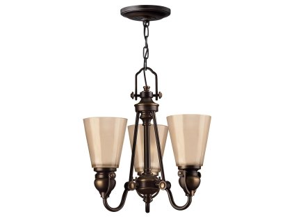 Luxusní retro lustr Elstead MAYFLOWER 3/rustikální bronz/3xE27