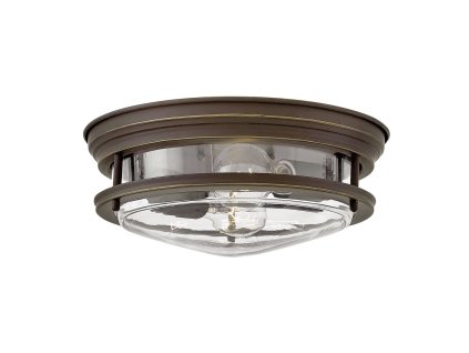 Stropní svítidlo do retro koupelny Elstead HADRIAN/bronz/čiré sklo/2x E27