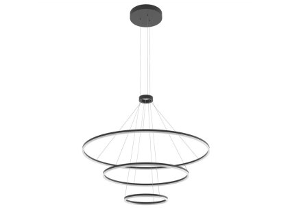 Redo ORBIT černý LED lustr na lanku 01-2483/LED 151W/4000K