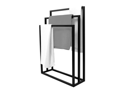 Stojací věšák na ručníky TOWELL 3 černý KS-52/85x60x20 cm